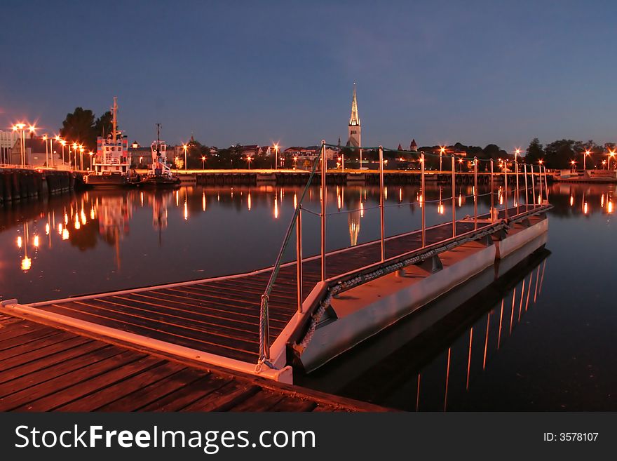 At night the old port - not a soul sleeps. At night the old port - not a soul sleeps