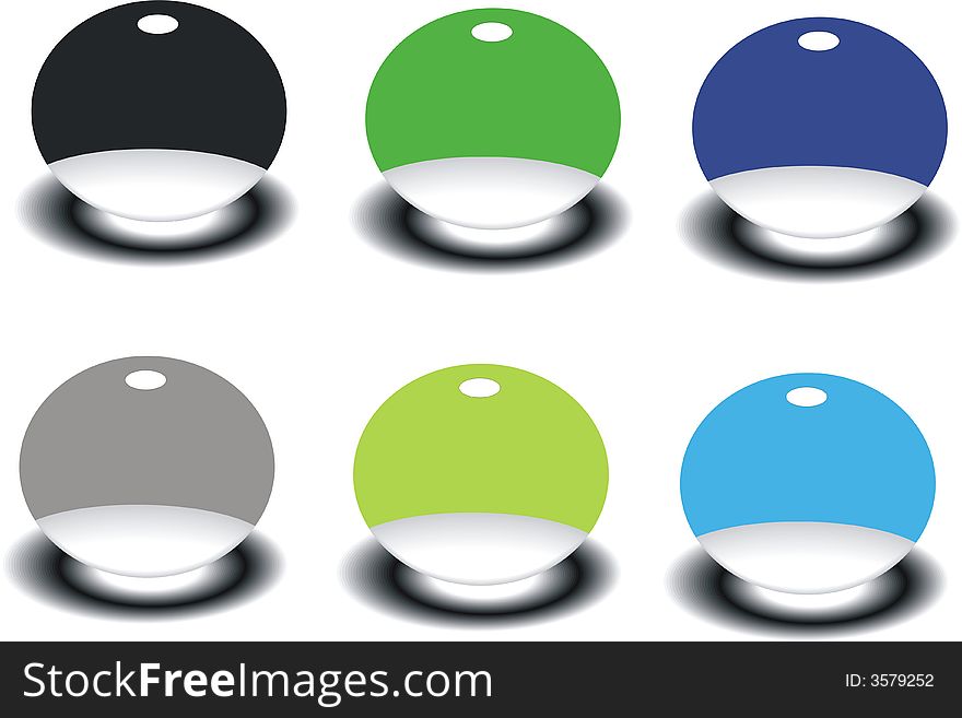 Color glass button for web