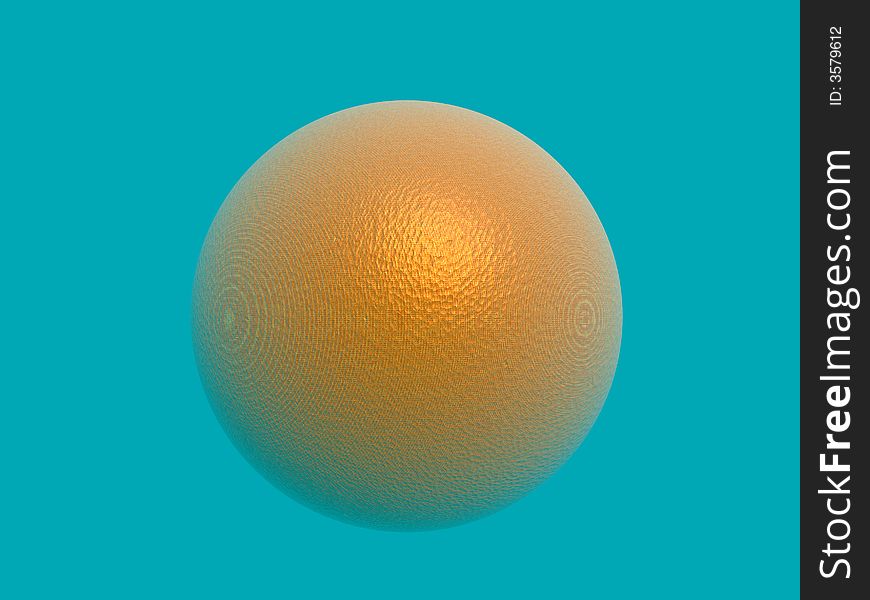 Orange ball against a blue background