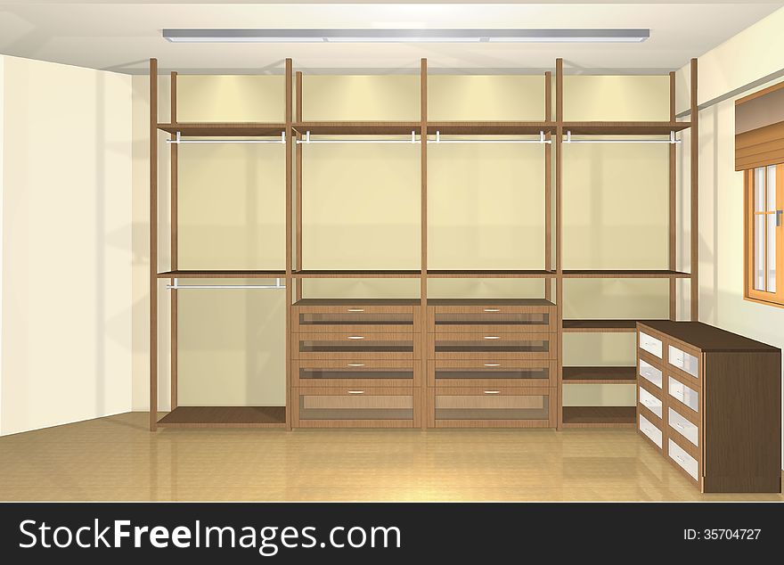 3d Interior Design, Spacious Modern Dressing Room