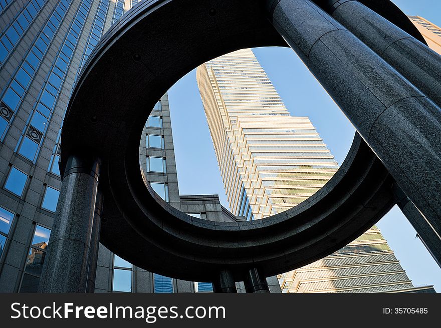 Interesting circular style architecture of the ING Building in New York City. Interesting circular style architecture of the ING Building in New York City.