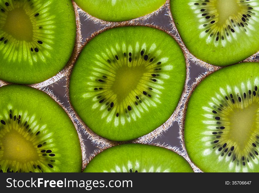 Group of kiwi fruit.