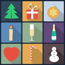 Christmas Flat Icons Royalty Free Stock Photography Christmas Flat Icons Royalty Free Stock Photography