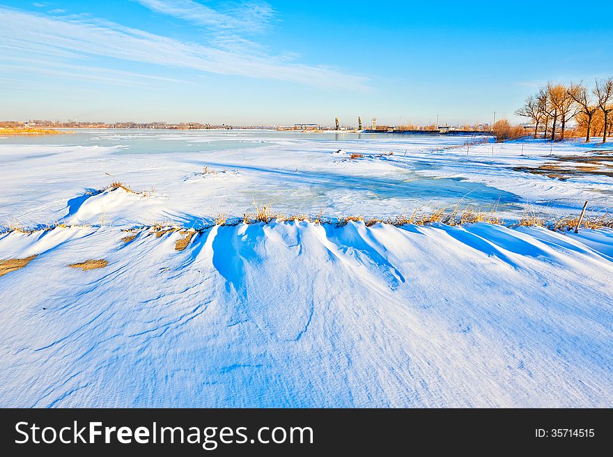 The winter snow landscape