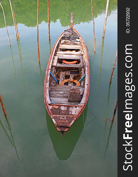 River with fishing boats moored