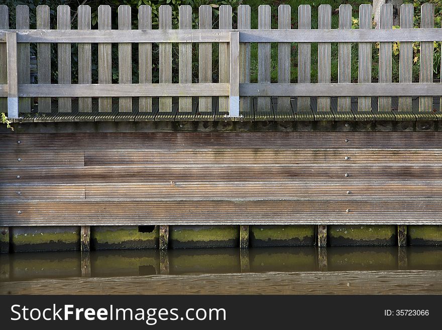 Hardwood fence in the garden