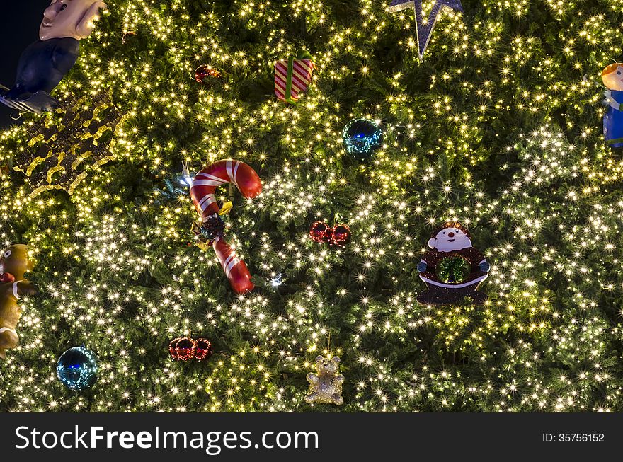 Christmas festival with decorate Christmas tree lighting