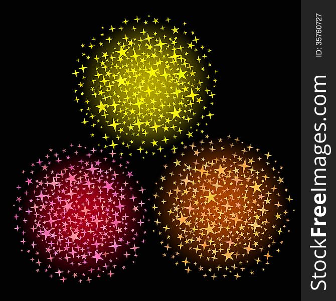 Glowing Stars Salute. This is file of EPS10 format.