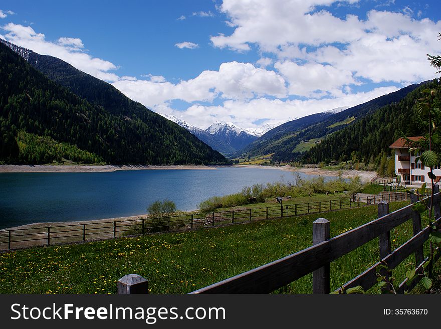 A Dam Lake In South Tyrol