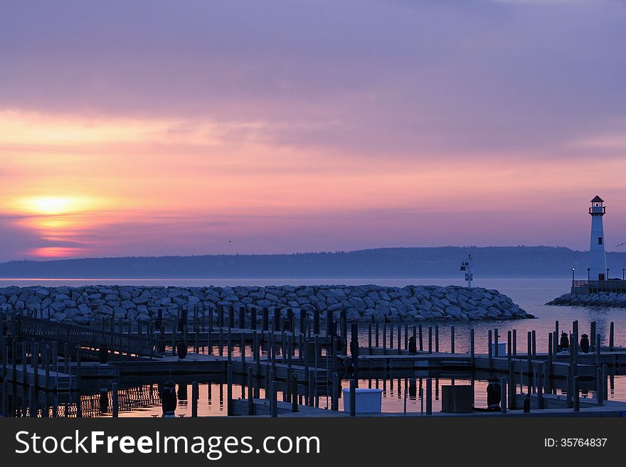 St Ignace Lighthouse at Sunrise