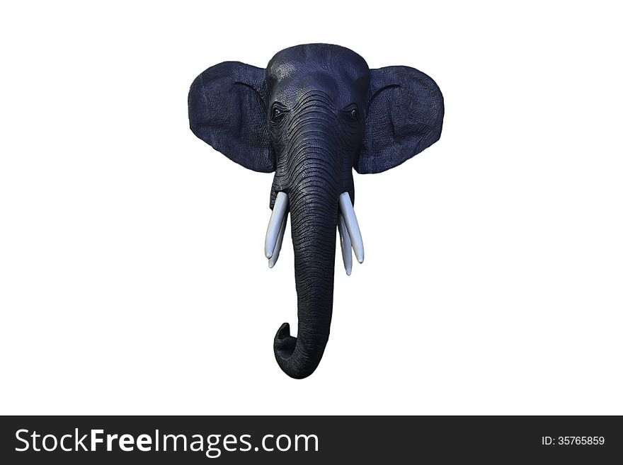 Black wooden elephant head
