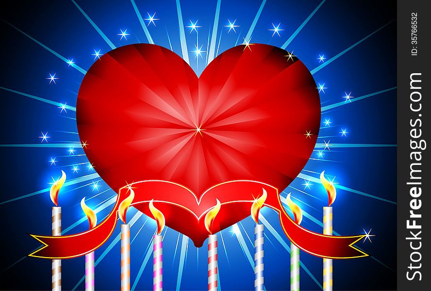 Glossy red heart happy valentines day background. Glossy red heart happy valentines day background