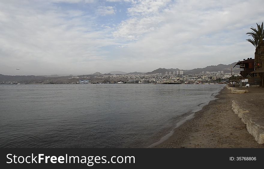 Airplane Is Landing At Eilat, Israel