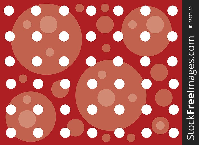 Illustration with dots on red background.