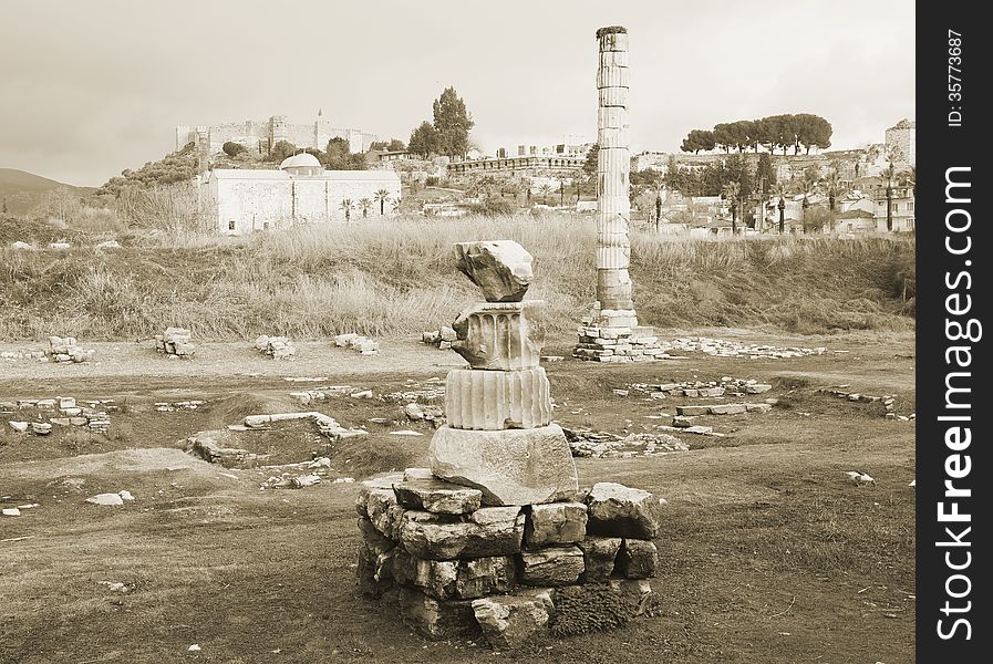 Ruins of Artemision in Ephesus, Turkey