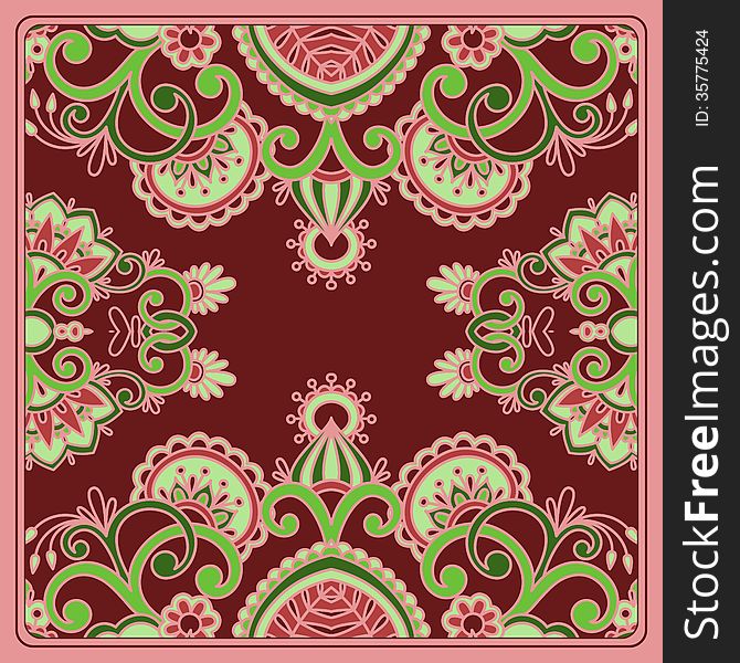 Vector vintage pattern for print, embroidery (you can use this pattern for carpet, shawl, pillow, cushion). Vector vintage pattern for print, embroidery (you can use this pattern for carpet, shawl, pillow, cushion).