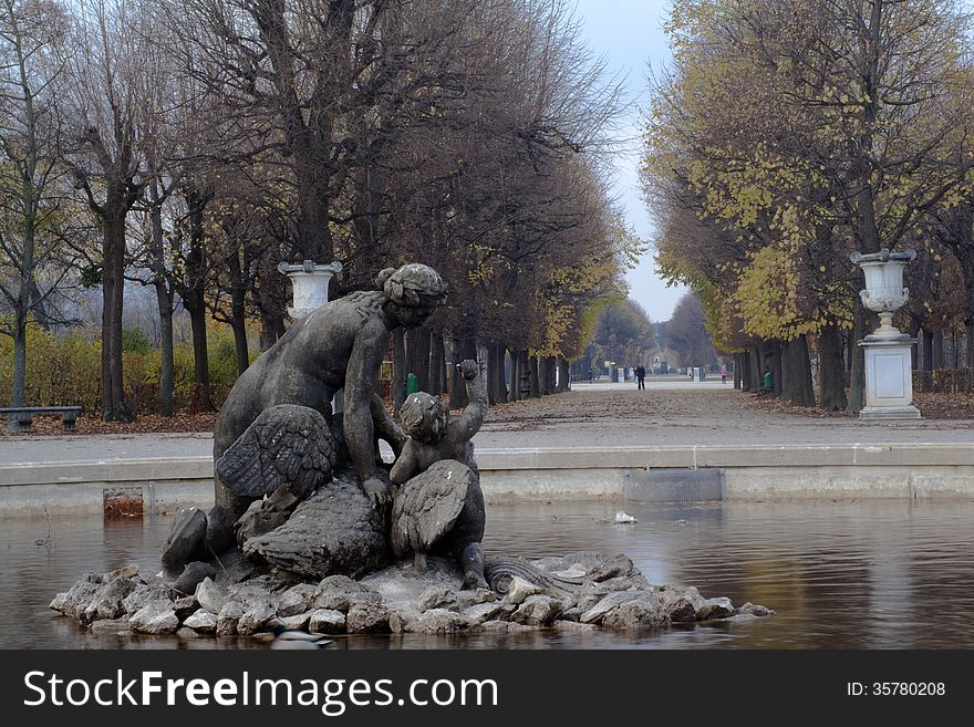 Historic fountain in Vienna. Historic fountain in Vienna.