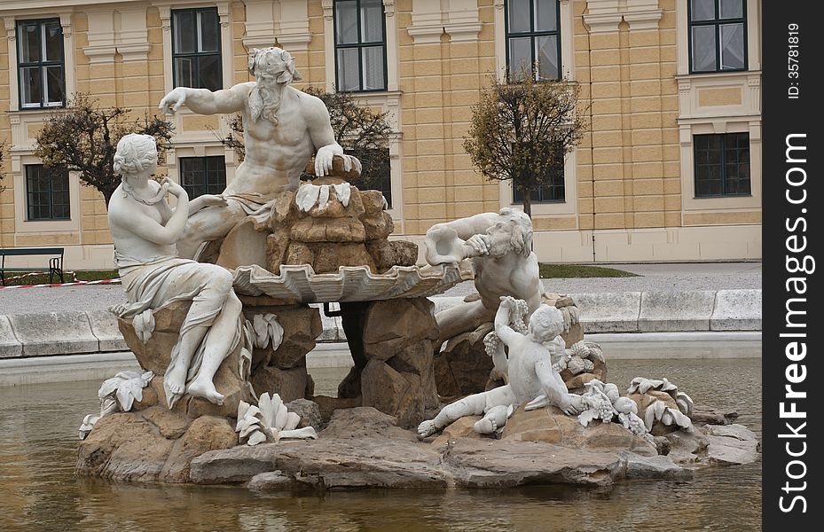 Historic fountain in Vienna. Historic fountain in Vienna.