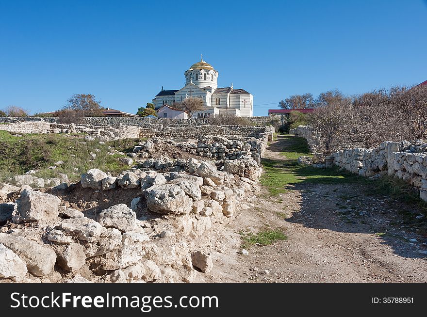 The ruins of the ancient city of in Chersonese