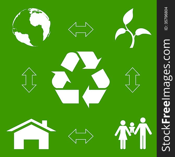 Ecological concept, waste recycling, vector eps8 illustration. Ecological concept, waste recycling, vector eps8 illustration