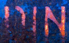 Letters On Rusty Surface Stock Images