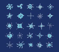 Set Of Winter Snowflakes Stock Photo