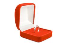 Silver Ring In Red Box. Royalty Free Stock Image Silver Ring In Red Box. Royalty Free Stock Image