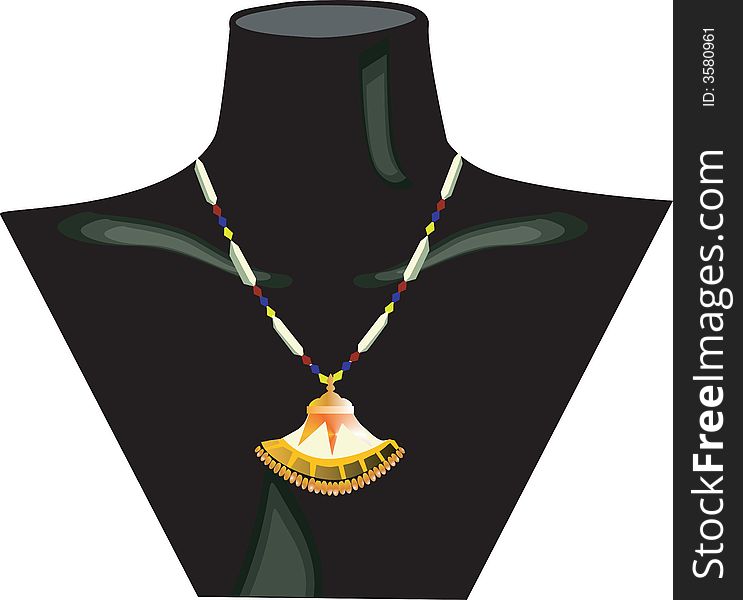 Illustration of Necklace displayed on dummy. Illustration of Necklace displayed on dummy