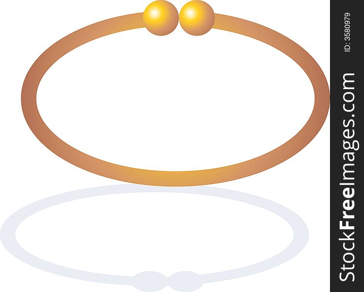 Illustration of a beautiful golden bangle.