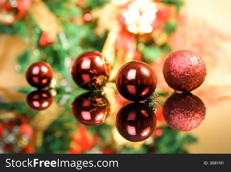 Beautiful christmas balls ( with mirror efect). Beautiful christmas balls ( with mirror efect)