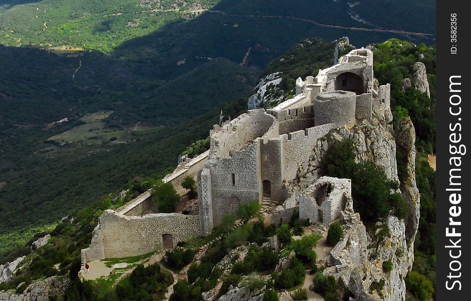 Ruins of ancient Christian castle situated on the top of mountain. Ruins of ancient Christian castle situated on the top of mountain