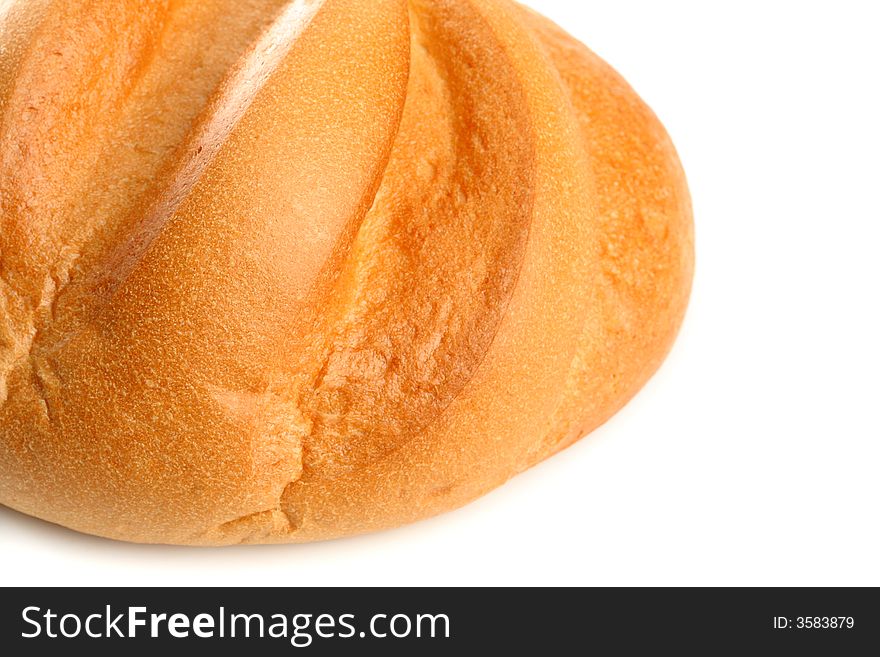 Freshly baked bread, isolated on white
