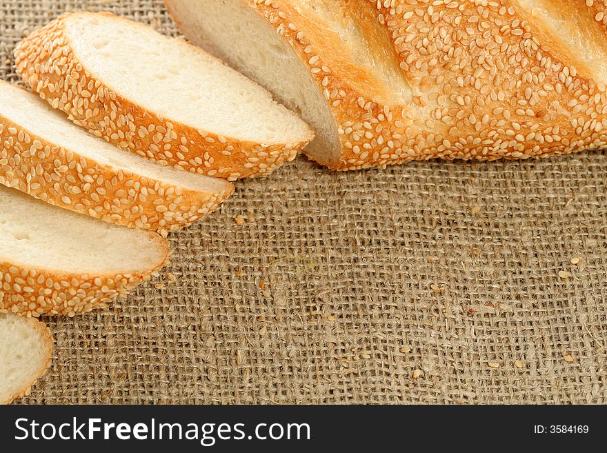 Fresh bread with sesame