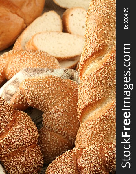 Various types of freshly baked bread. Various types of freshly baked bread