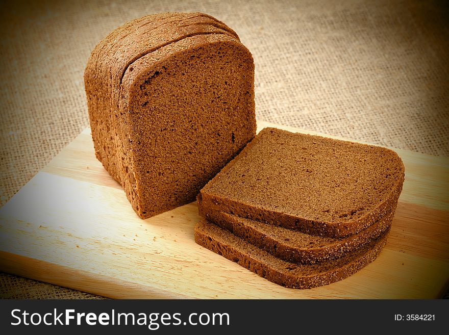 Loaf of rye bread, background