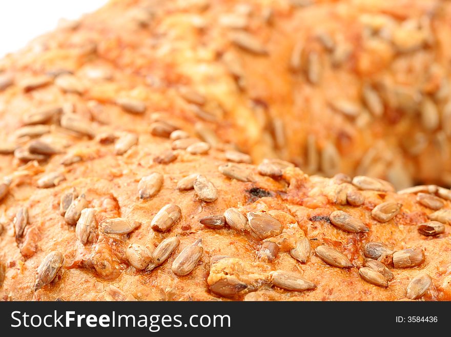 Bread with sunflower seeds, background