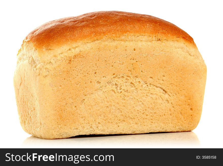 Loaf of fresh bread, isolated on white