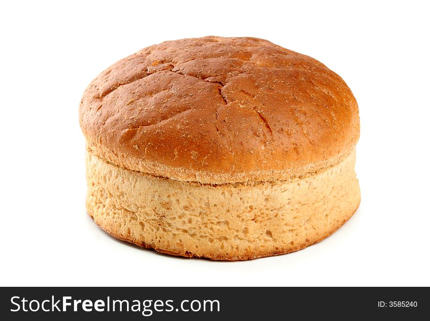 Loaf of fresh bread, isolated on white