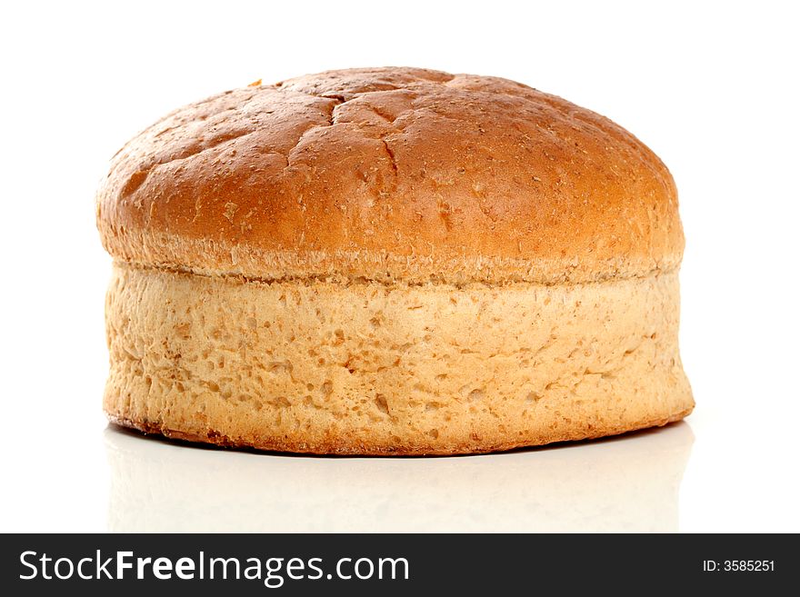 Loaf of fresh bread, isolated on white