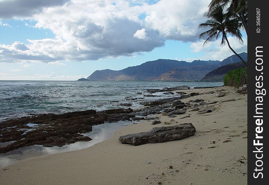 The coast line on Hawaii s Oahu. The coast line on Hawaii s Oahu.