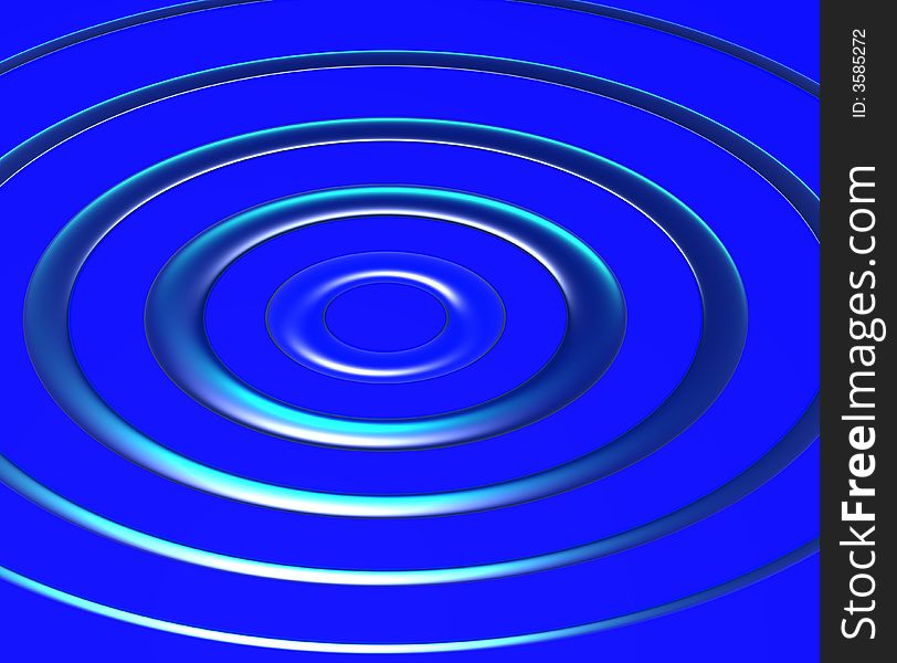 Blue waves radiating from a central point on a blue background.