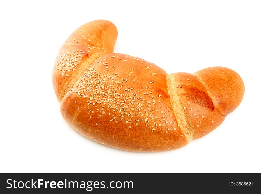Sweet bun with sesame, isolated