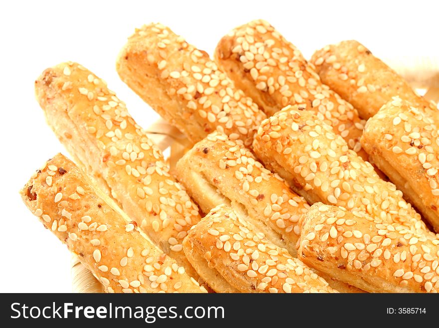 Grain sticks with sesame, isolated