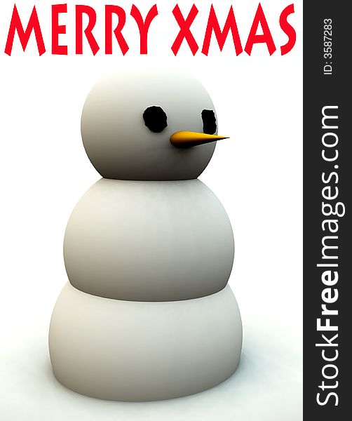 A computer created Christmas scene of a snowman. A computer created Christmas scene of a snowman.