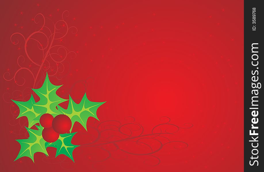 Red christmas dream postcard abstract design. Red christmas dream postcard abstract design