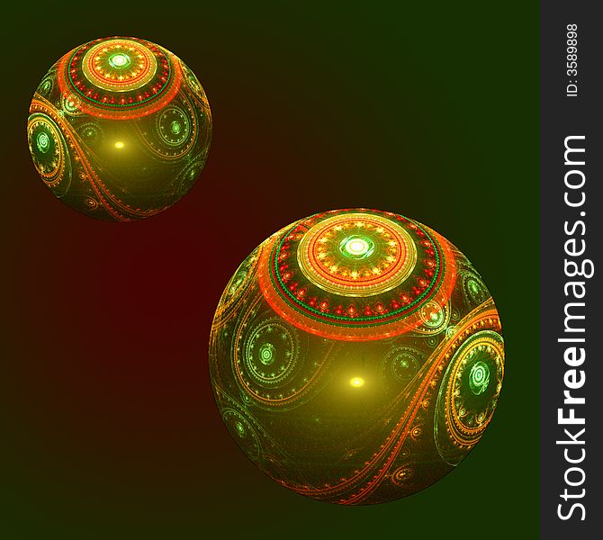 3D fractal rendering of christmas balls