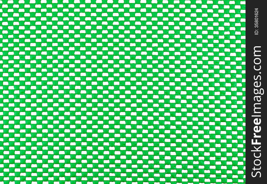 Green rubber mesh on white background