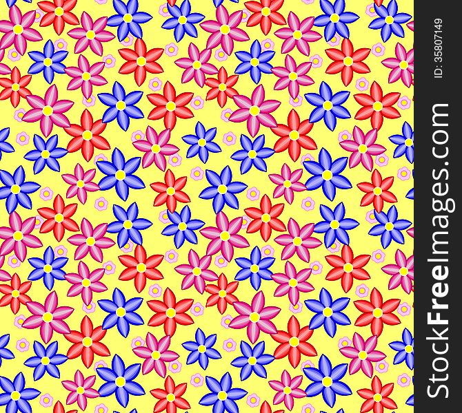 Multi Colored Seamless Floral Pattern