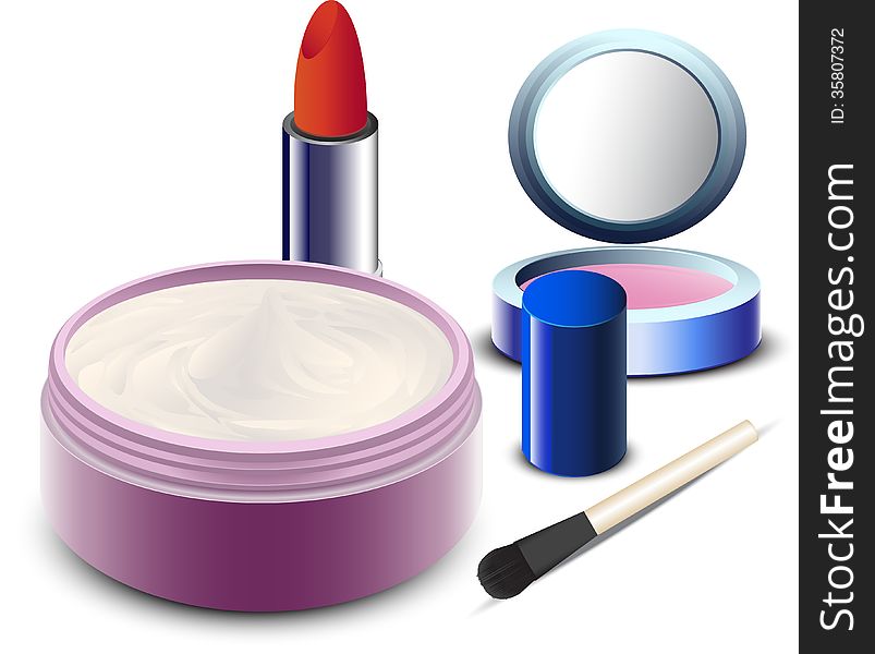 Cosmetic elements as a   on a white background-makeup. Cosmetic elements as a   on a white background-makeup.