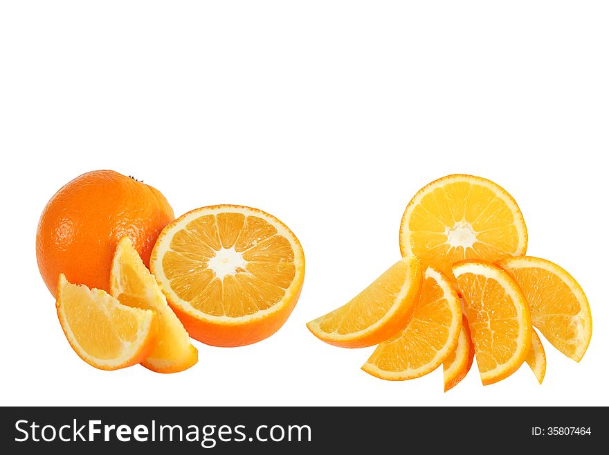Fresh Orange Fruit Isolated On White